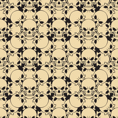 Seamless pattern with skulls