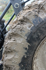 Tractor wheel with forest mud