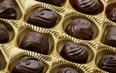 variety of chocolates in box