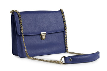 female leather handbag isolated on white background.