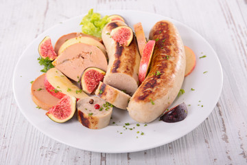 grilled white pudding and foie gras