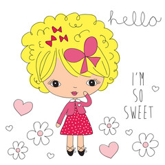 blond girl vector illustration