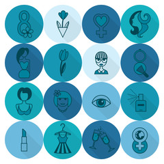 Womans Day Icon Set