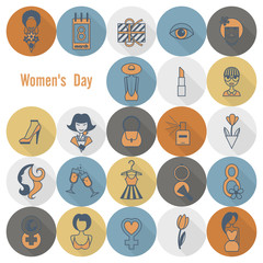 Womans Day Icon Set