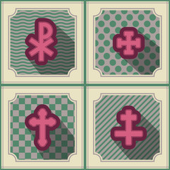 Obraz premium Seamless background with different crosses for your design