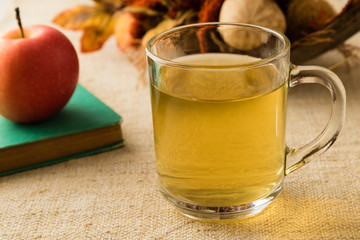 tea in autumn setting