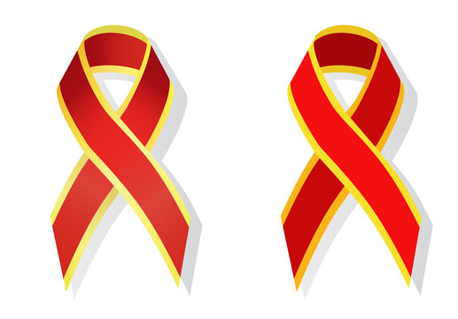 Red and gold ribbon