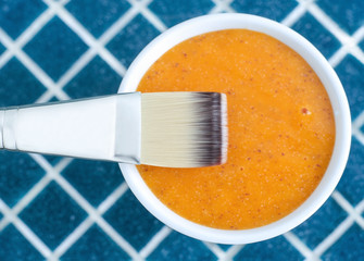 Cosmetic mask (scrub) in a bowl