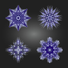 Set of colored decorative round ornaments. Vector