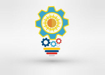 Light bulb vector icon low poly style. Idea icon origami style