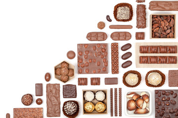 chocolate on white background 
