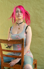 alternative Girl on a Stool