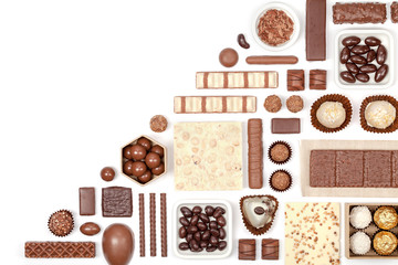 chocolate on white background 