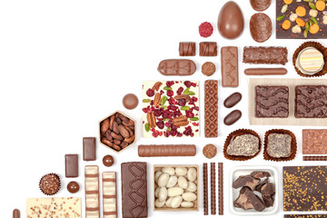 chocolate on white background 