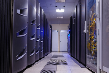 room data center rows of computer equipment