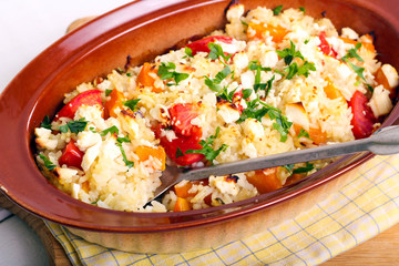 Pumpkin, tomato and fetta risotto