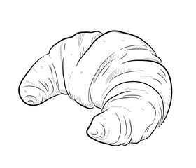 Croissant Doodle, a hand drawn vector doodle illustration of a Croissant.