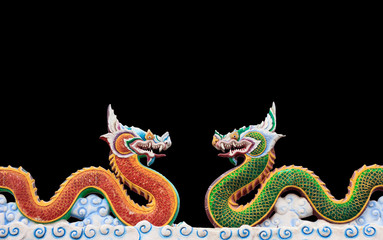 Dragon with black  blackground