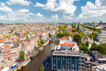 View of Amsterdam from a height. - obrazy, fototapety, plakaty