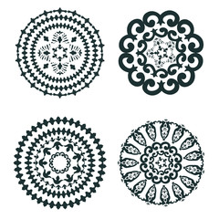 Elegant set of round ornaments