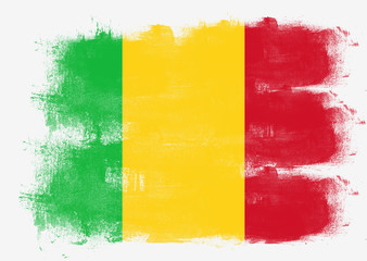 Flag of Mali painted with brush