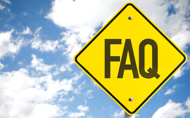 FAQ sign with sky background