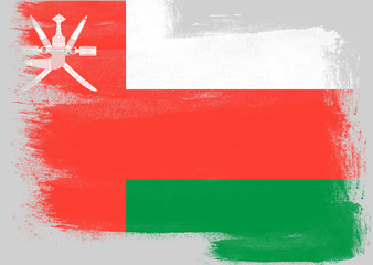 Flag of Oman painted with brush