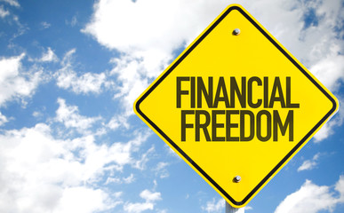 Financial Freedom sign with sky background