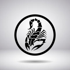 Silhouette of a scorpion in a circle
