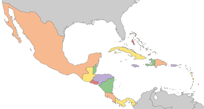 Mittelamerika - Karte in Farbe