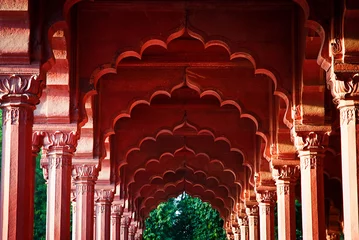 Fotobehang Arcade at the Red Fort, Delhi, India © olenatur