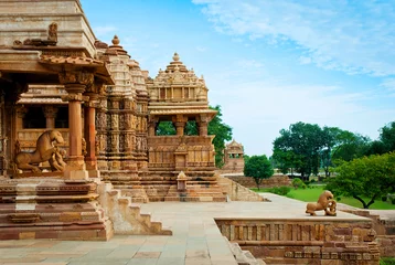 Foto op Plexiglas Devi Jagdambi-tempel. Westelijke tempels van Khajuraho, India © olenatur