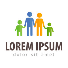 family vector logo design template. people or children icon