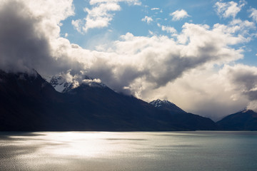  mountain with peaks covered by clouds