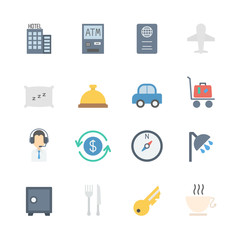 hotel icons set