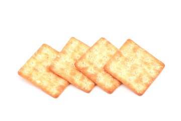 Crackers isolated on white background.