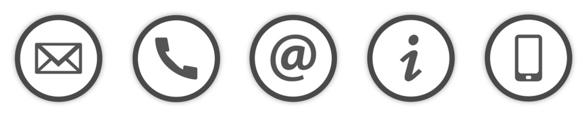 Obraz premium Contact us Flat Icons Buttons grey