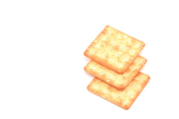 Crackers isolated on white background.
