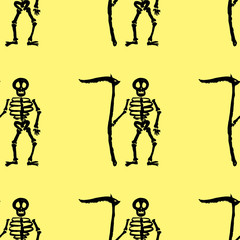 Death skull halloween skeleton illustration background pattern