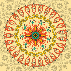 Circle ornament with many details