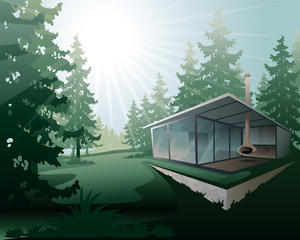 tiny house / ecological contemporary small house in nature