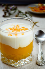 sweet pumpkin cream smoothies and thick greek yougurt