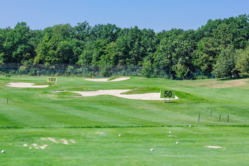 Fototapeta premium Perfect wavy green ground on a golf course