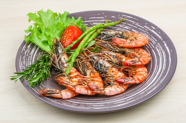 Grilled prawns