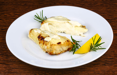 Baked perch fillet