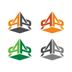 Vector A AA Twin Logo Icon Template