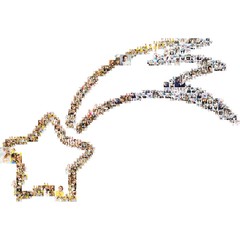 Icon of shooting star. Formed out of peoples photography.