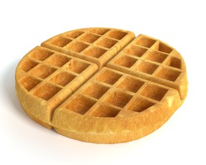 3d illustration of a waffle