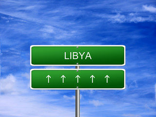 Libya welcome travel landmark landscape map tourism immigration refugees migrant business.