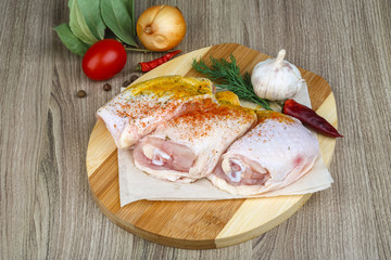 Raw chicken thighs